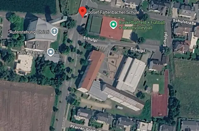 Lager der Schule auf einer Landkarte
