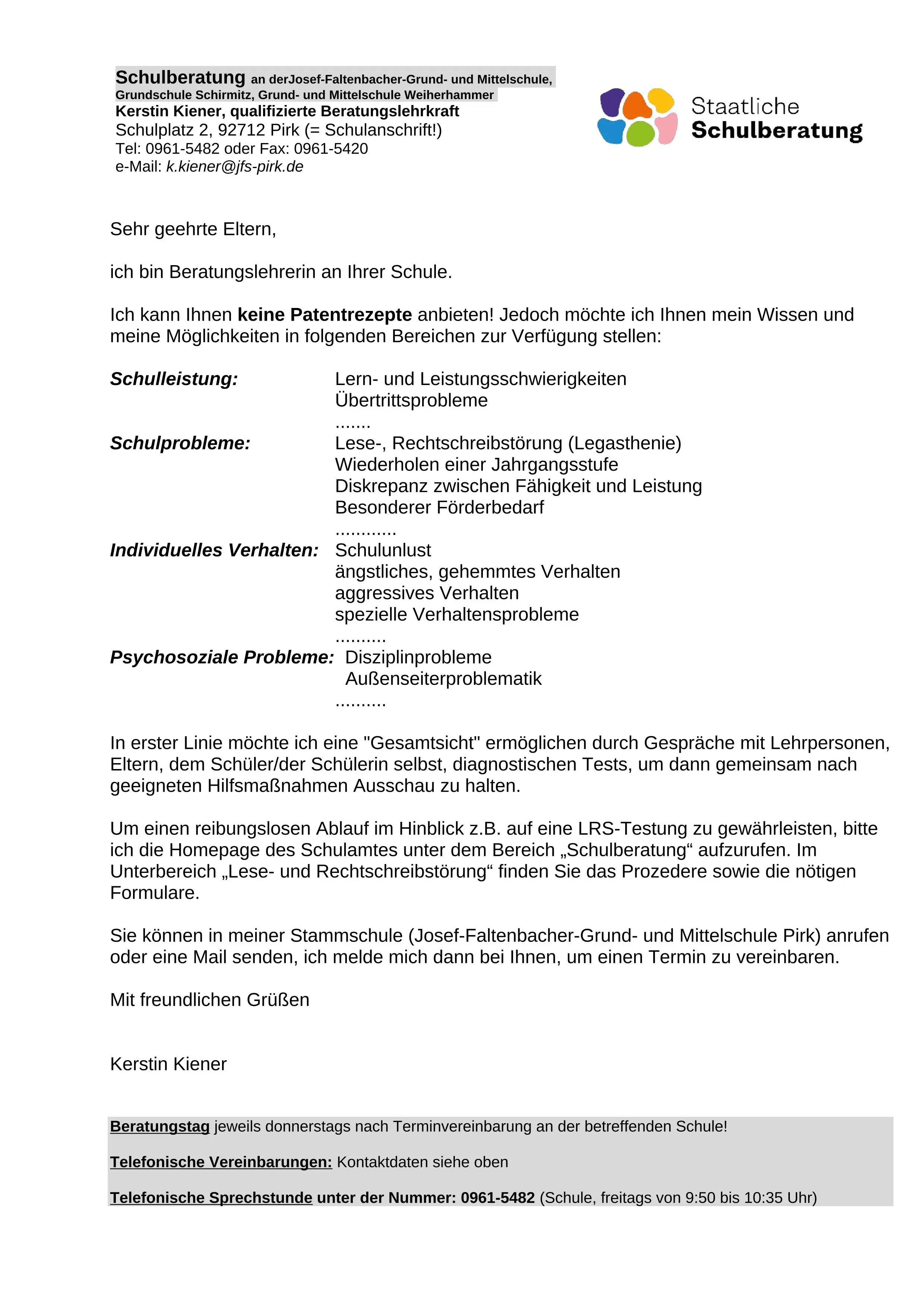 Infobrief Eltern