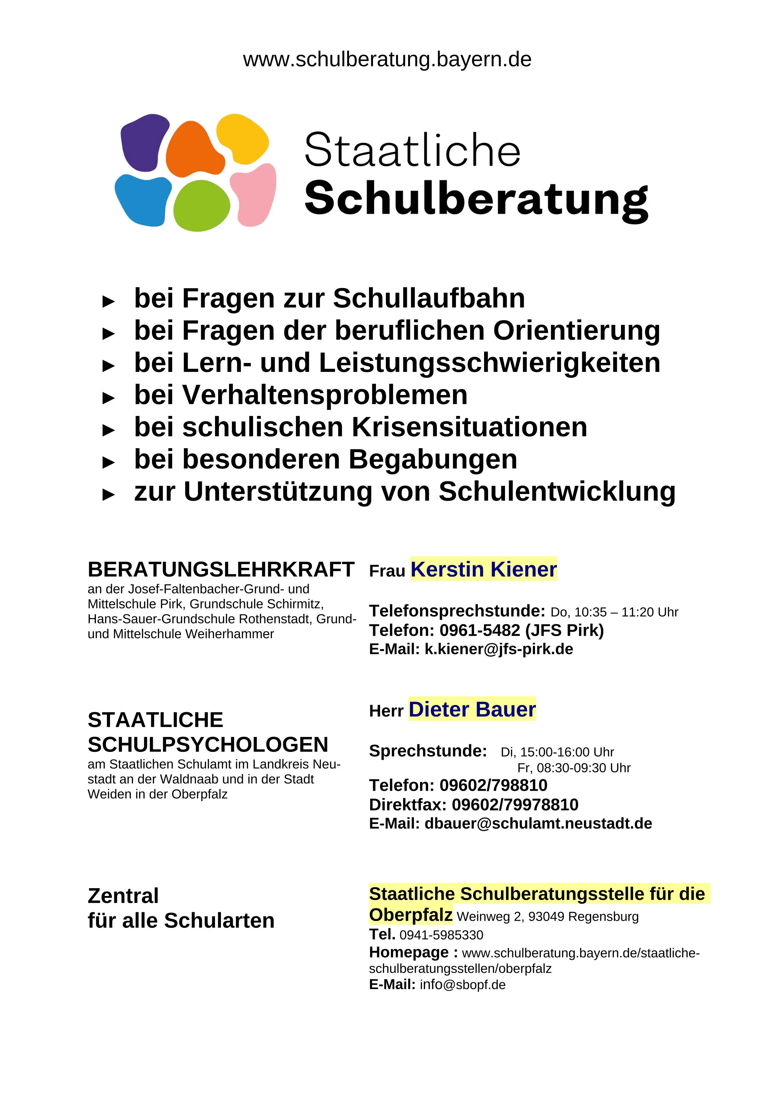 Plakat Schulberatung